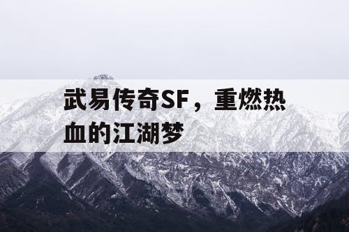 武易传奇SF，重燃热血的江湖梦