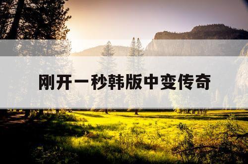 刚开一秒韩版中变传奇