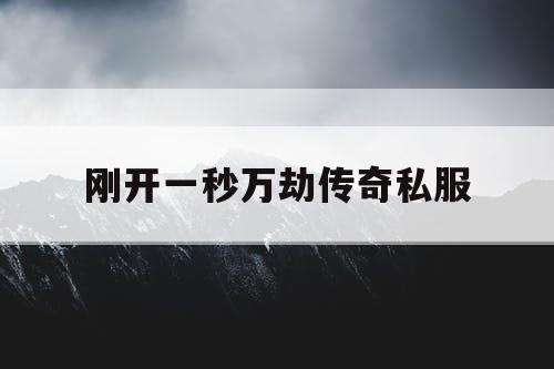 刚开一秒万劫传奇私服