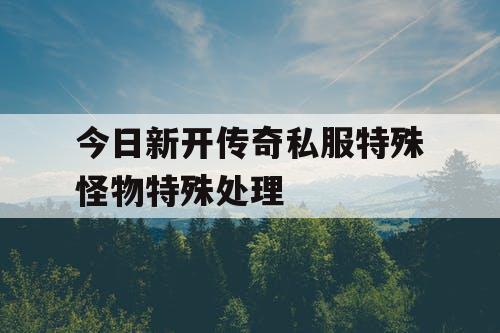 今日新开传奇私服特殊怪物特殊处理