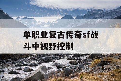 单职业复古传奇sf战斗中视野控制