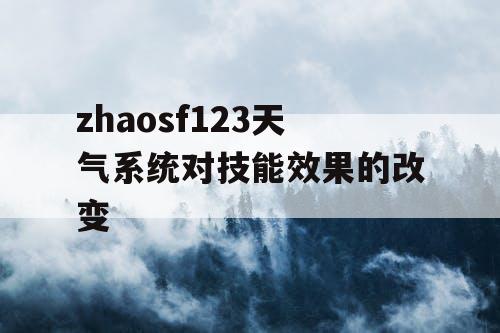 zhaosf123天气系统对技能效果的改变