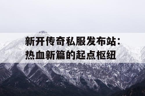 新开传奇私服发布站：热血新篇的起点枢纽