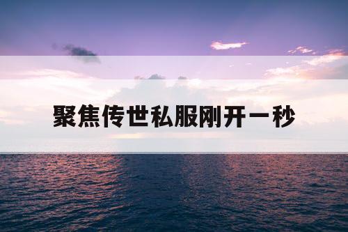聚焦传世私服刚开一秒