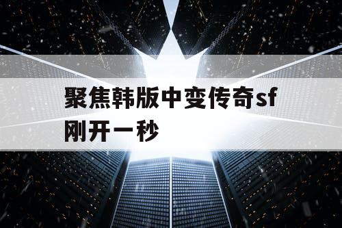 聚焦韩版中变传奇sf刚开一秒