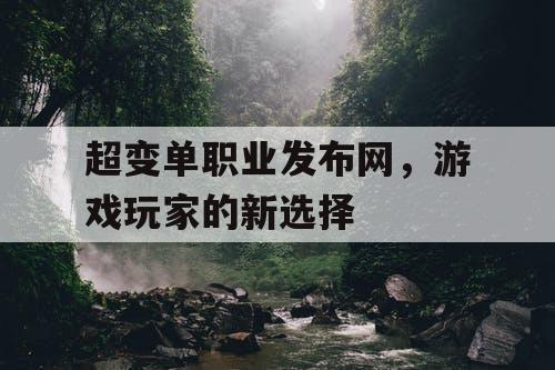 超变单职业发布网，游戏玩家的新选择