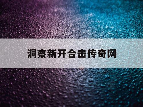 洞察新开合击传奇网