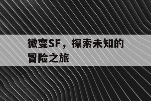 微变SF，探索未知的冒险之旅