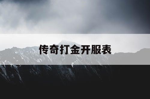 传奇打金开服表