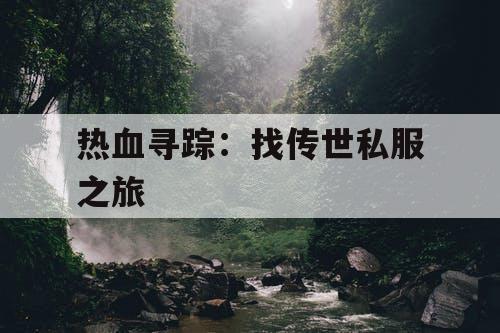 热血寻踪：找传世私服之旅