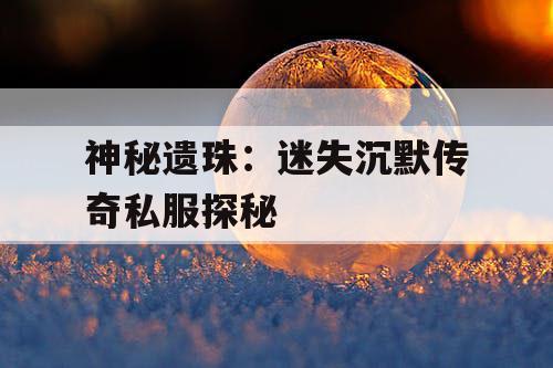 神秘遗珠：迷失沉默传奇私服探秘