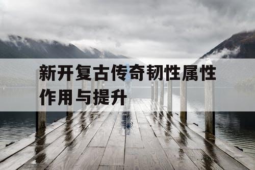 新开复古传奇韧性属性作用与提升