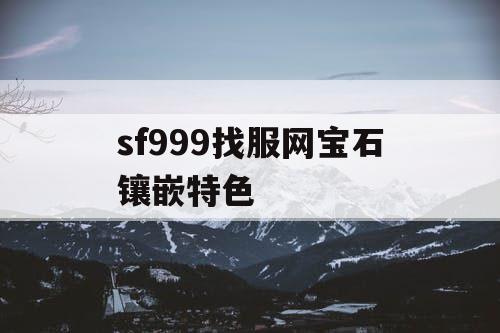 sf999找服网宝石镶嵌特色
