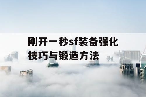 刚开一秒sf装备强化技巧与锻造方法