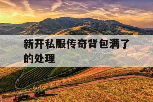 新开私服传奇背包满了的处理