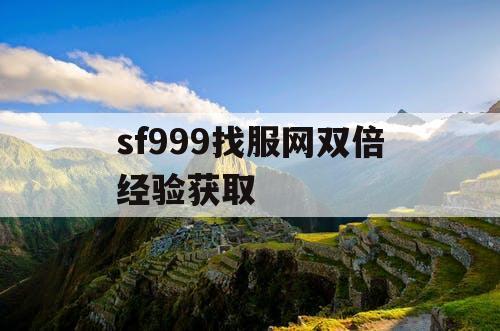 sf999找服网双倍经验获取