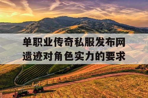 单职业传奇私服发布网遗迹对角色实力的要求