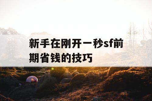 新手在刚开一秒sf前期省钱的技巧 新手在刚开一秒sf前期省钱的技巧