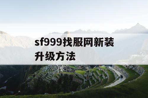 sf999找服网新装升级方法