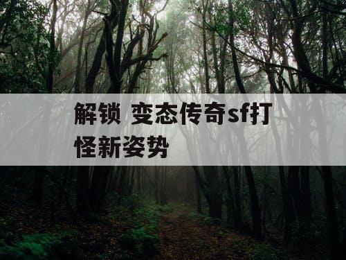 解锁 变态传奇sf打怪新姿势